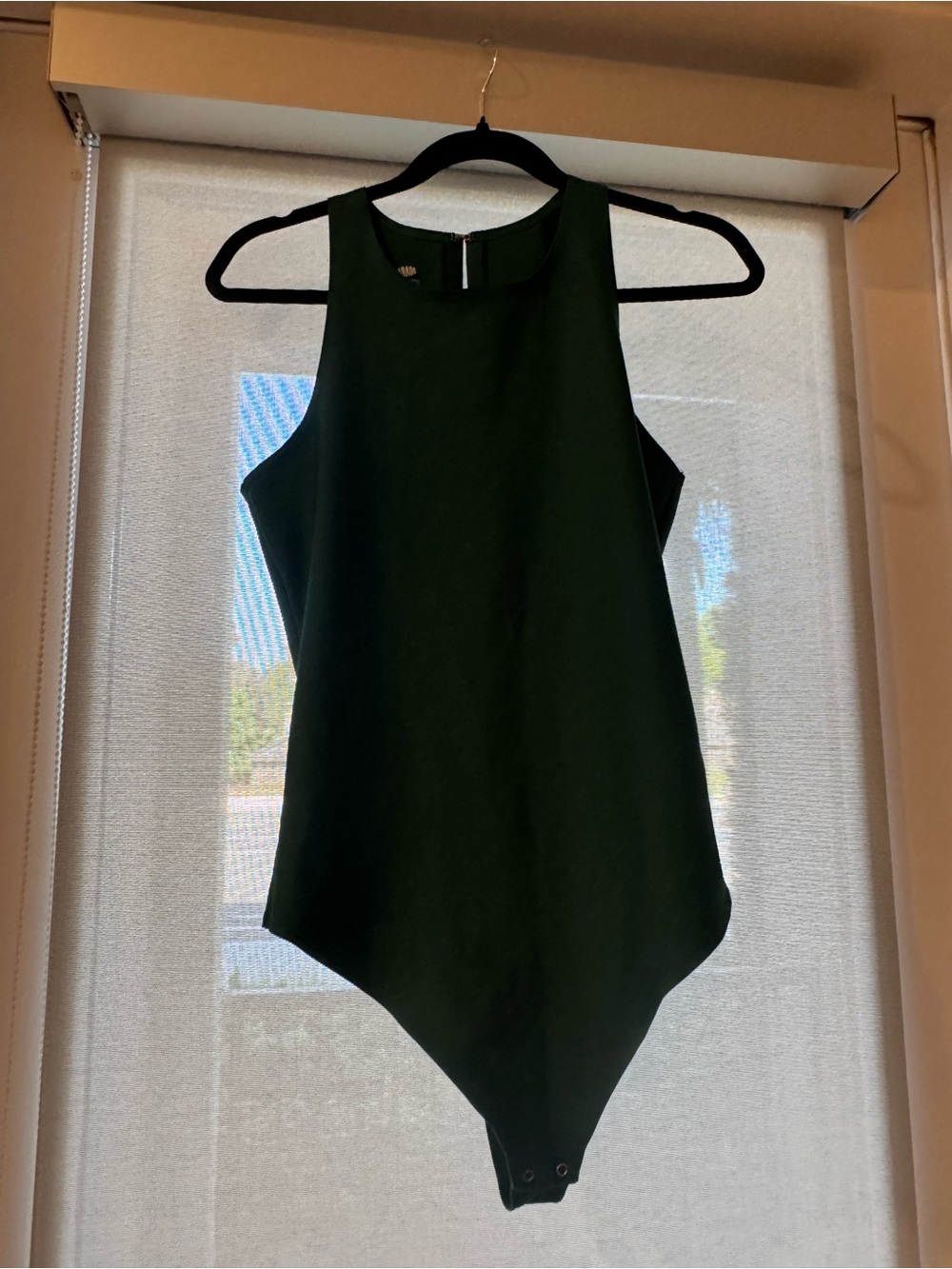Sleeveless Dark Green Bodysuit Top